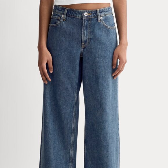 EVERLANE Women's The Low-Key Jean in Medium Blue, Size 27R - Picture 3 of 8